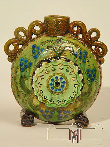 Serghei Ciocolov (1892-1977) Ploscă decorativă, 1959. Ceramică, glazură, 22,5x20x12 cm