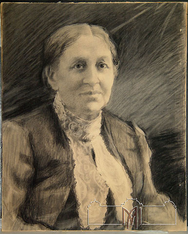 Eugenia Malesevschi (1869-1942) Mother�s portrait, 1920-40, charcoal, paper, 56,3x45,6cm