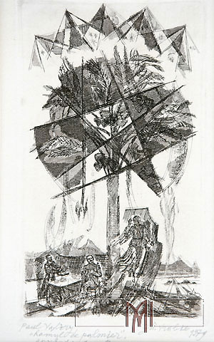 Gheorghe Vrabie (1939) Illustration for Magic by Paul Valery, 1973, paper, etching, aquatint, 27,0x17,5cm